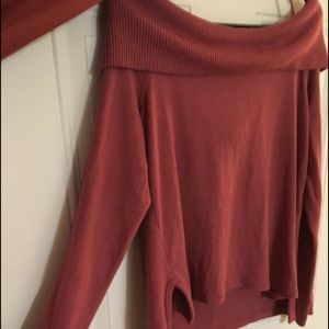 Mauve Cow Neck Sweater